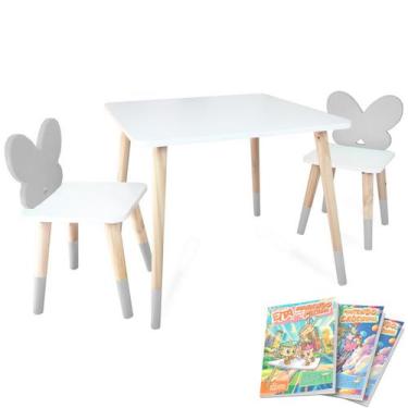 Imagem de Kit Educativo Mesa e 2 Cadeiras Infantil Borboletinha - Eita Casa Perf