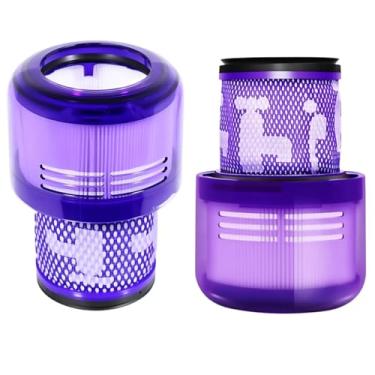 Imagem de Pacote com 2 filtros para aspirador de pó Dyson V11 V15 sem fio V11 Origin V11 Torque Drive V11 Animal V11 Complete V11 Extra V15 Detect SV14, SV15, SV17, SV22, SV47, pacote com 2 (peça # 970013-02 e