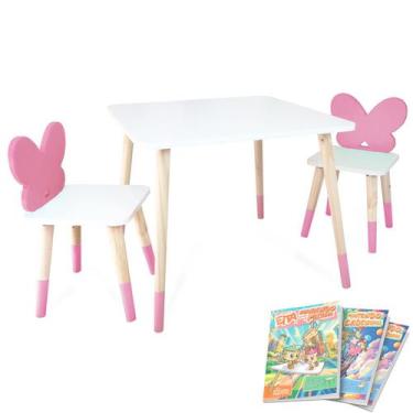Imagem de Kit Educativo Mesa e 2 Cadeiras Infantil Borboletinha - Eita Casa Perf