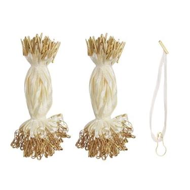 Imagem de 200 fios para pendurar, seda de 11 cm e cetim com alfinete de segurança dourado e farpa - prendedor de laço de pino de pendurar azul-marinho para roupas, sapatos, bolsa, etiquetas de preço de bagagem