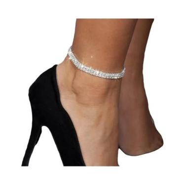 Imagem de Tornozeleira Feminina De Moda Com Zircônia Cúbica, Sandálias Barefoot 