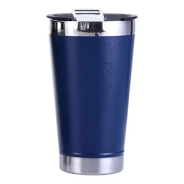 Imagem de Copo Térmico Inox para Cerveja e Café, 473ml, Aço Inoxidável, Isolamento Térmico, Portátil AZUL
