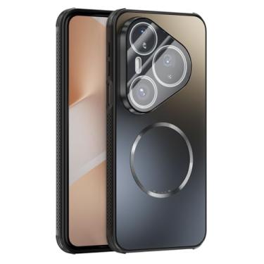 Imagem de LTLMYDAM Capa fina para Huawei Pura 80 Ultra/80 Pro/80Pro+/80, capa de proteção de câmera fosca magnética clássica à prova de choque, preta, 80
