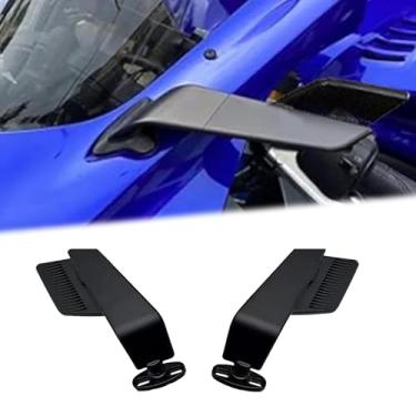 Imagem de Para YZF r6 YZF r7 2025 YZF R1 R1M 2025 YZF-R3 YZF-R15 YZF-R25 2026 2020-2024 2023 2022 2021 Espelho retrovisor de motocicleta espelhos retrovisores tipo lâmina Espelhos de asa