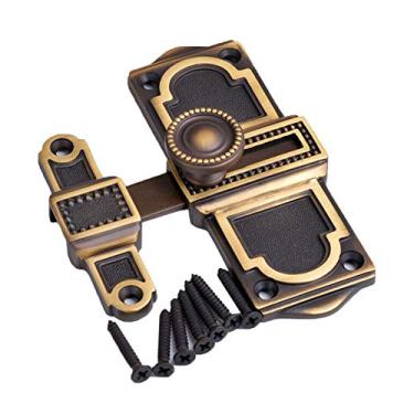 Imagem de Fechadura de porta portátil, trava de janela de porta de latão antigo parafuso de barril engrossar antifurto trava deslizante fivela de segurança parafuso deslizante resistente engrossar antifurto