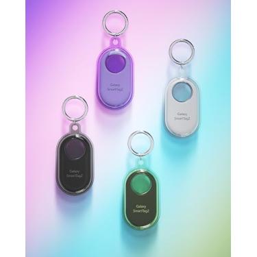 Imagem de YYDGZG Pacote Com 4 Capas Para Samsung Galaxy Smart Tag 2 Chaveiro, Tpu À Prova D'Água, Suporte Rastreador Gps, Uso Crianças, Chaves, Cachorro, Bagagem, Animais De Estimação (Roxo/Verde/Preto/Transp