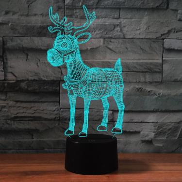 Imagem de Luz noturna, LED 3D, cervos de Natal, mudança de cor para crianças