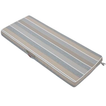 Imagem de FUNHOME Almofada de banco externa 114 x 45 cm, almofadas de móveis de pátio repelentes de água, enchimento de esponja espessa, sofá de jardim, almofadas giratórias para sofá com alça e alças