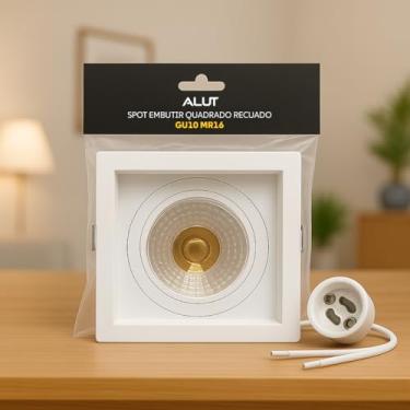Imagem de Alut - Spot Led Recuado Embutir Gu10/MR16 Quadrado Branco Policarbonato Cod: 7899452048813 Alut By Avant