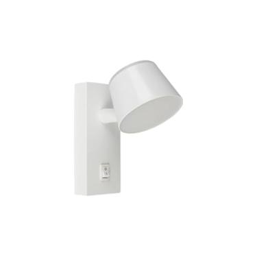 Imagem de Lâmpada LED de rua de 7W com luz quente, voltagem dupla, luz de leitura branca/preta para quarto, controle independente, luz noturna multifuncional(Branco)