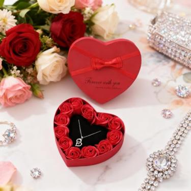 Imagem de Presente de Dia dos Namorados, Colar Save Rose para namorada, caixa de rosa, colar de rosas, presente para namorada, mãe, irmã, rosas para sempre, Natal, Ação de Graças, aniversário, romântico para