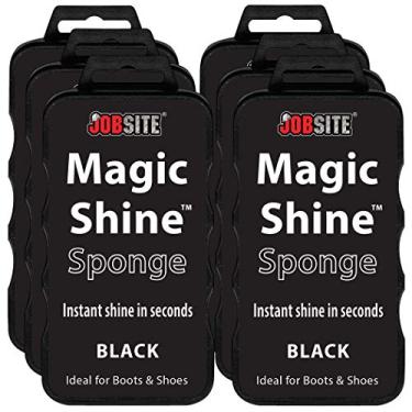 Imagem de JOB SITE Instant Express Bota de couro e esponja de brilho para sapatos – Preta – Pacote com 6