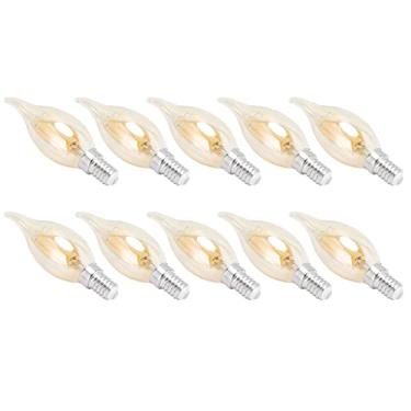 Imagem de 10UN Lampada LED Filamento Dourado C35 4W Base E14 Vidro Transparente Luz Branca Quente 2700K 220-240V Econômica em Energia Ângulo de Feixe 360 Alta E