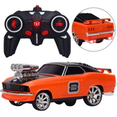 Imagem de Brinquedo Carrinho de Controle Remoto Veloz Laranja C/ Som e Luz 1:16 