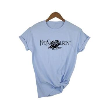 Imagem de Camiseta Feminina De Verão Com Estampa De Alfabeto, Gola Redonda, Mang