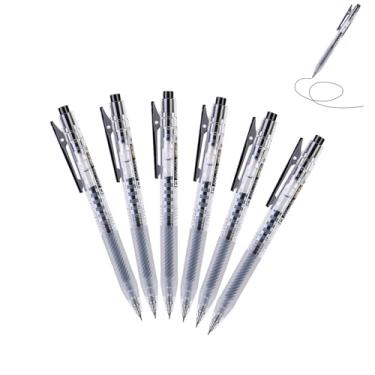 Imagem de GZBABY Canetas de gel retráteis, 6 peças, caneta esferográfica de ponta fina para anotações, 0,5 mm, secagem rápida (preto)