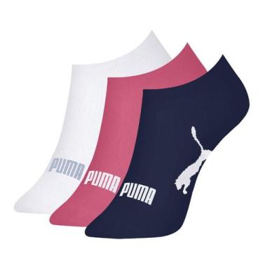 Imagem de Meias Puma Sapatilha Feminina 3 Pares Algodao 34 a 39