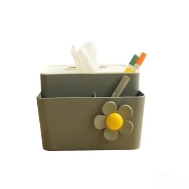 Imagem de Caixa Organizadora Multifuncional com Divisórias - Porta Lenço Umedecido e Papel, Decorativa para Casa e Escritório (Azul)