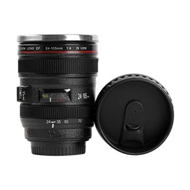Imagem de Caneca de Café com Lente Câmera Garrafa Térmica à Prova Vazamento Ideal para Fotógrafos Amantes Fotografia Homens Mulheres Foto Única