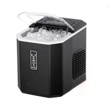 Imagem de Máquina de Gelo Portátil em Inox 12KG/24H 110V-127V – Automática, Ideal para Cozinha Profissional ou Doméstica, Eficiente e Compacta(Preto 110V)