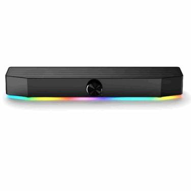 Imagem de TONE JOY Alto-falantes estéreo para PC – Alto-falante com LED RGB para jogos dinâmicos e legais – Barra de som com cabo USB para tablet, celular, laptop, MP3/MP4
