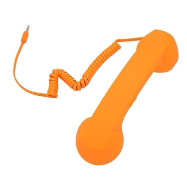 Imagem de Yinhing Aparelho de Telefone Celular retrô Com Fio Plugue de 3,5 Mm Receptor de Telefone à Prova de Radiação Com Controle de Volume para Smartphones Computadores Material ABS Cabo (Laranja)