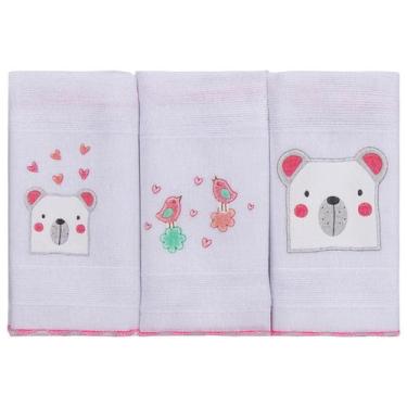 Imagem de Pano de Boca para Bebê 3 Unidades 34 cm x 40 cm - INCOMFRAL, Rosa