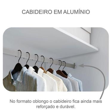 Imagem de Guarda Roupa Casal Ambiente Livorno 6 Portas 4 Gavetas Neve Com Espelho - Novo Horizonte