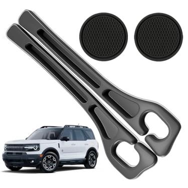 Imagem de POSPICE Organizador de enchimento de lacunas de assento de carro compatível com acessórios esportivos Ford Bronco Bloqueador de plugue de lacuna de assento com slot de armazenamento antiderrapante