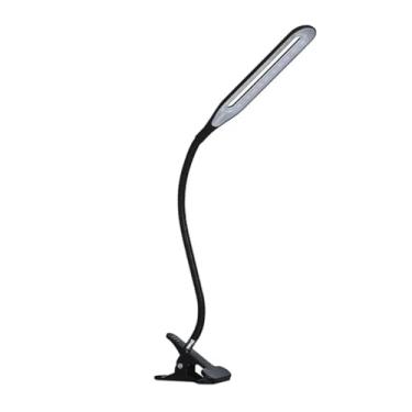 Imagem de Luminária LED de Mesa com Presilha, Alimentação USB, Braço Flexível Ajustável 360°, 5W, ABS e Metal, Preto ou Branco (Preto)