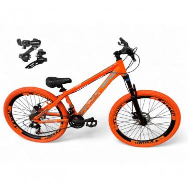 Imagem de Bicicleta Aro 26 Vikingx Tuff X30 Freeride Câmbios Shimano 21v Freio A Disco Aros Vmaxx Pneu Flame - Laranja