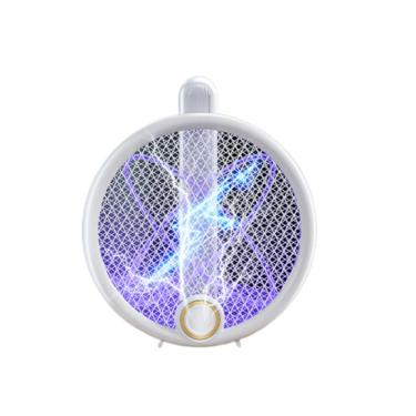 Imagem de Raquete Elétrica -Mosquito Recarregável Dois-em-Um Matador de Mosquitos Plegável para Moscas Bateria Potente Carregamento USB-C Modo Duplo Inteligente