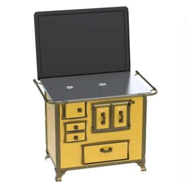 Imagem de Fogão a Lenha N 2 Renaissance Chapa de Aluminio Amarelo Saida Direita