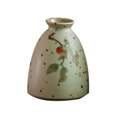 Imagem de Vaso de flores moderno retrô de cerâmica pintado à mão, enfeite de arranjo de flores chinesas, vaso de mesa criativo hidropônico centros de mesa