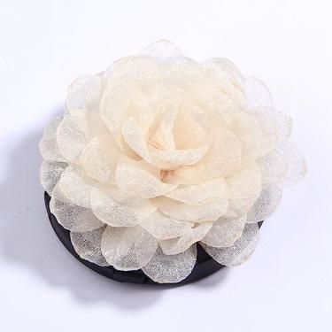 Imagem de NevStp 10 peças de flores artificiais de chiffon rosa camélia para decoração de vestido de convite de casamento, 1