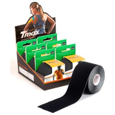 Imagem de KIT 06 Rolos de Bandagem Elástica Adesiva Tmax 5cm x 5m, Preto