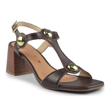 Imagem de Sandália Fem Ramarim Salto Médio Marrom Café 25-53203