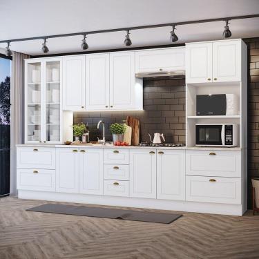 Imagem de Cozinha Completa 6 Peças Com Cristaleira Branco