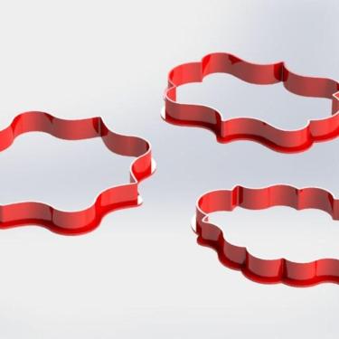 Imagem de Cortador Kit 3 Molduras Tamanho 5Cm