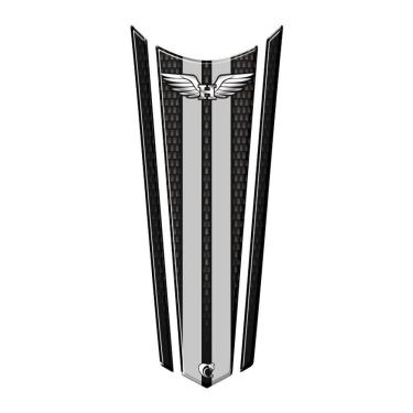 Imagem de Adesivo Faixa Gravata Resinado Tanque Moto Honda Asa Preto