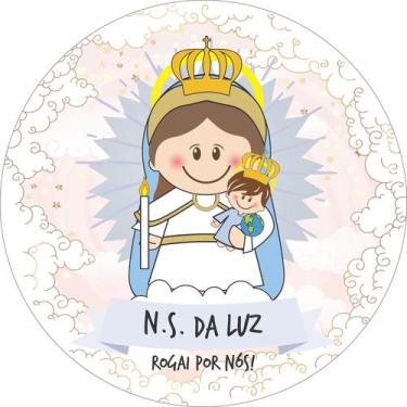 Imagem de Painel de Lona Redondo Santinhos Católicos Nossa Senhora da Luz - Fabr