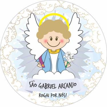 Imagem de Painel de Lona Redondo Santinhos Católicos São Gabriel Arcanjo - Fabri