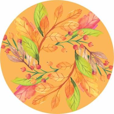 Imagem de Painel de Lona Redondo Folhas Tons Outono - Fabrika de Festa, 200x200c