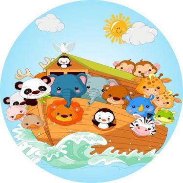 Imagem de Painel De Lona Redondo Arca de Noé 010 - Fabrika De Festa, 100x100cm