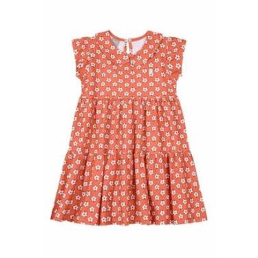 Imagem de Vestido estampado infantil menina Mundi Laranja-Feminino