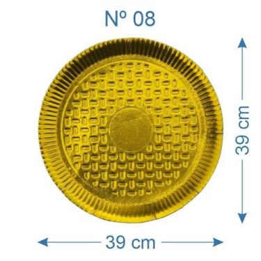 Imagem de 10 Prato de Bolo Salgado Laminado Dourado Nº8 - AAZ