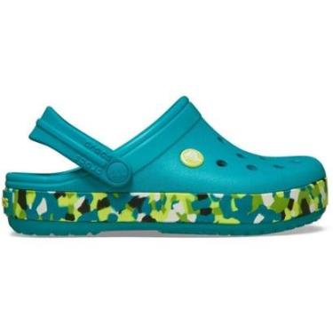 Imagem de Sandália Crocs Crocband Glow Confetti Band Clog K Turbo Teal/Multi-Unissex