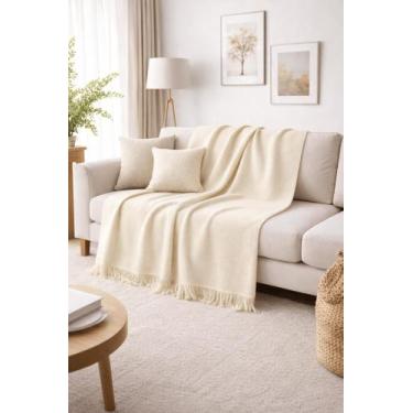 Imagem de Mantas Decoração 1,70x2,40 100% Algodão Tecido Favo Portugal Sala Sofá