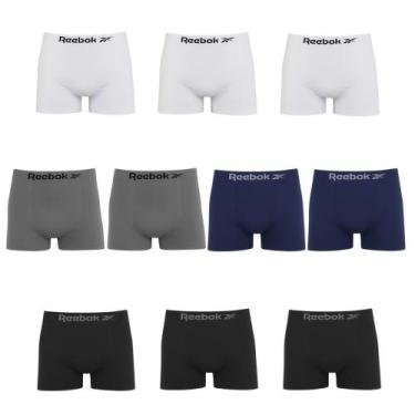 Imagem de Kit 10 Cuecas Boxer Reebok Classic Masculina, Preto, P
