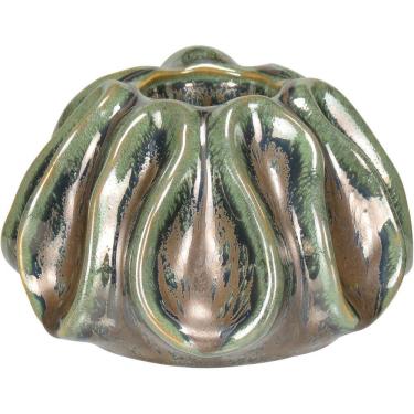 Imagem de PORTA VELA CASTIÇAL DECORATIVO HOME&CO CERÂMICA 9x10x10cm VERDE